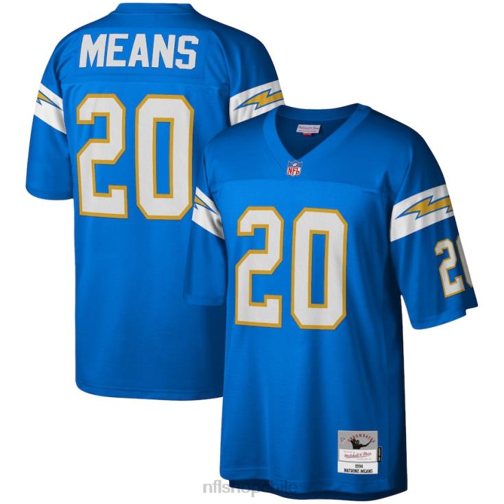 ropa NFL los angeles cargadores natrone significa mitchell & ness azul polvo 1994 réplica de camiseta heredada hombres 20DRH2719 - Image 1
