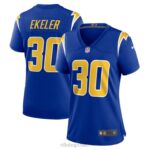 ropa NFL los angeles chargers austin ekeler camiseta nike royal game mujer 20DRH3022