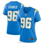 ropa NFL los angeles chargers breiden fehoko nike polvo azul nike juego jugador camiseta mujer 20DRH6090
