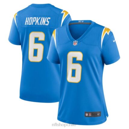 ropa NFL Los Angeles Chargers Dustin Hopkins Nike camiseta de juego azul polvo mujer 20DRH5415