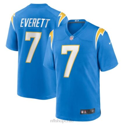 ropa NFL los angeles chargers gerald everett nike polvo azul jugador juego camiseta hombres 20DRH3367