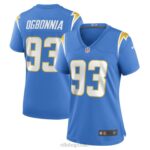 ropa NFL los angeles chargers otito ogbonnia nike polvo azul jugador camiseta mujer 20DRH6544