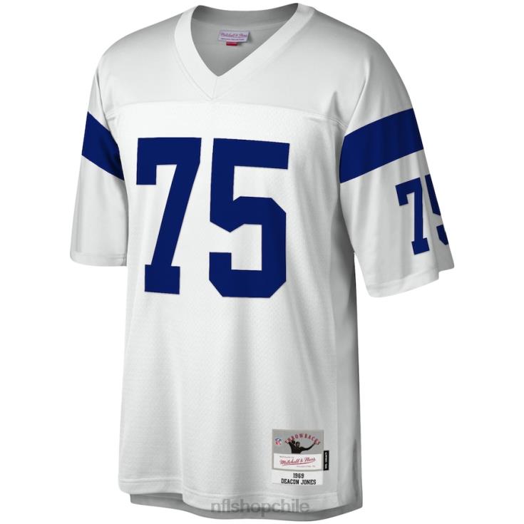 ropa NFL los angeles rams deacon jones mitchell & ness réplica de camiseta blanca heredada de 1969 hombres 20DRH3787 - Image 2
