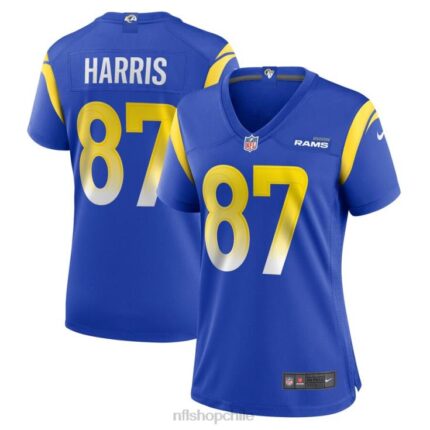 ropa NFL los angeles rams jacob harris camiseta nike royal game player mujer 20DRH5727