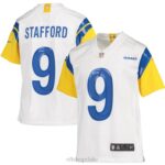 ropa NFL los angeles rams matthew stafford nike camiseta blanca del juego juventud 20DRH1277