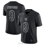 ropa NFL los angeles rams matthew stafford nike negro rflctv camiseta limitada hombres 20DRH4843