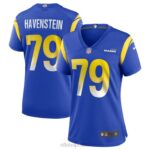 ropa NFL los angeles rams rob havestein nike camiseta royal game mujer 20DRH6251