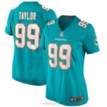 ropa NFL miami delfines jason taylor nike aqua juego jugador retirado camiseta mujer 20DRH3931