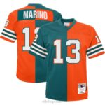 ropa NFL miami Dolphins dan marino mitchell & ness camiseta heredada dividida en aguamarina/naranja juventud 20DRH2712