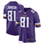 ropa NFL minnesota vikings bisi johnson nike camiseta de juego morada hombres 20DRH4937