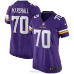 ropa NFL minnesota vikings jim marshall nike juego púrpura camiseta de jugador retirado mujer 20DRH5217