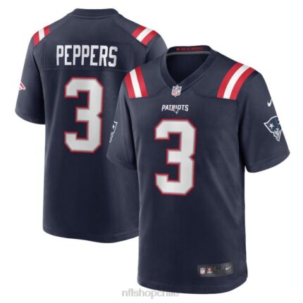 ropa NFL New England Patriots Jabrill Peppers Nike camiseta azul marino Game hombres 20DRH2843
