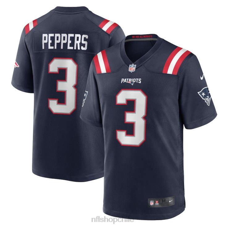 ropa NFL New England Patriots Jabrill Peppers Nike camiseta azul marino Game hombres 20DRH2843 - Image 1