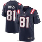 ropa NFL New England Patriots Randy Moss Nike Navy Game Camiseta de jugador retirado hombres 20DRH364