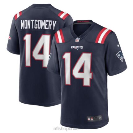 ropa NFL New England Patriots Ty Montgomery Nike camiseta azul marino del juego del jugador hombres 20DRH6813