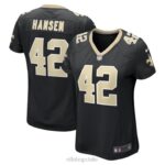 ropa NFL New Orleans Saints Chase Hansen Nike camiseta negra del juego mujer 20DRH5139