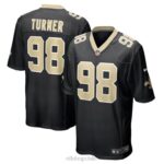 ropa NFL new orleans saints payton turner nike camiseta negra del juego de selección de primera ronda del draft 2021 hombres 20DRH4839