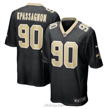 ropa NFL new orleans saints tanoh kpassagnon nike camiseta negra del juego hombres 20DRH5717