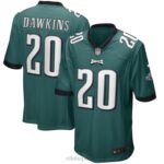 ropa NFL Philadelphia Eagles Brian Dawkins Nike Camiseta de jugador retirado del juego verde medianoche hombres 20DRH134