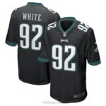 ropa NFL Philadelphia Eagles Reggie blanco Nike negro jugador retirado camiseta de juego alternativo hombres 20DRH3164