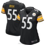 ropa NFL pittsburgh steelers devin bush nike camiseta negra del jugador del juego mujer 20DRH5093