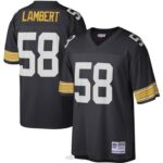 ropa NFL pittsburgh steelers jack lambert mitchell & ness réplica de camiseta negra heredada hombres 20DRH4231