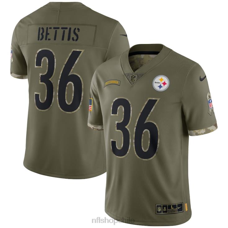 ropa NFL pittsburgh steelers jerome bettis nike oliva 2022 saludo al servicio jugador retirado camiseta limitada hombres 20DRH1160 - Image 1