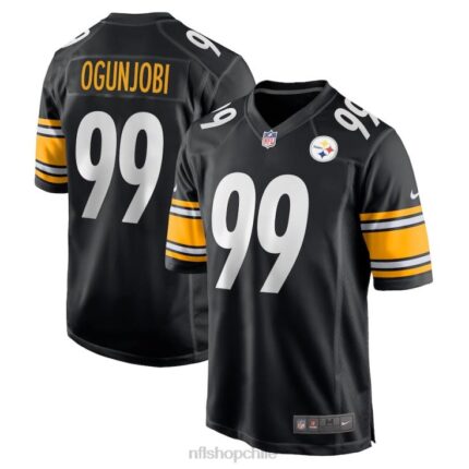 ropa NFL pittsburgh steelers larry ogunjobi nike camiseta negra del jugador del juego hombres 20DRH4546
