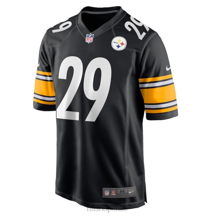 ropa NFL pittsburgh steelers levi wallace nike camiseta negra del jugador del juego hombres 20DRH3645 - Image 2