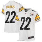 ropa NFL Pittsburgh Steelers Najee Harris Nike camiseta blanca del juego juventud 20DRH1583