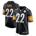 ropa NFL pittsburgh steelers najee harris nike camiseta negra del juego de selección de primera ronda del draft 2021 juventud 20DRH3197