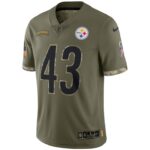 ropa NFL pittsburgh steelers troy polamalu nike oliva 2022 saludo al servicio jugador retirado camiseta limitada hombres 20DRH2350 - Image 2