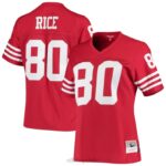 ropa NFL san francisco 49ers jerry rice mitchell & ness escarlata réplica de la camiseta heredada de 1990 mujer 20DRH4890