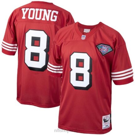 ropa NFL san francisco 49ers steve young mitchell & ness escarlata 1994 auténtica camiseta de jugador retirado hombres 20DRH390
