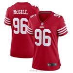 ropa NFL san francisco 49ers t.y. camiseta de jugador de local mcgill nike escarlata mujer 20DRH4576