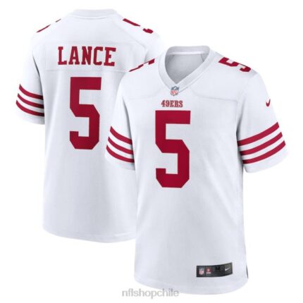 ropa NFL san francisco 49ers trey lance camiseta blanca del juego del equipo nike hombres 20DRH5356