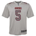 ropa NFL san francisco 49ers trey lance camiseta nike gris atmósfera juego juventud 20DRH3090 - Image 2
