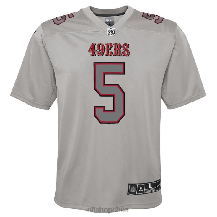 ropa NFL san francisco 49ers trey lance camiseta nike gris atmósfera juego juventud 20DRH3090 - Image 2