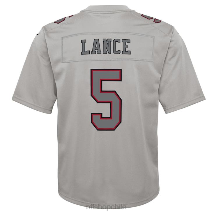 ropa NFL san francisco 49ers trey lance camiseta nike gris atmósfera juego juventud 20DRH3090 - Image 3