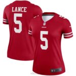 ropa NFL san francisco 49ers trey lance camiseta nike jugador leyenda escarlata mujer 20DRH2751