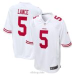 ropa NFL san francisco 49ers trey lance nike camiseta blanca juego hombres 20DRH2060