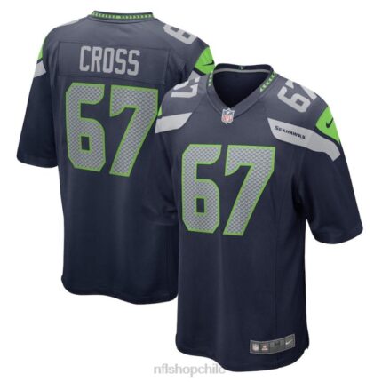 ropa NFL seattle seahawks charles cross nike azul marino jugador juego camiseta hombres 20DRH2865