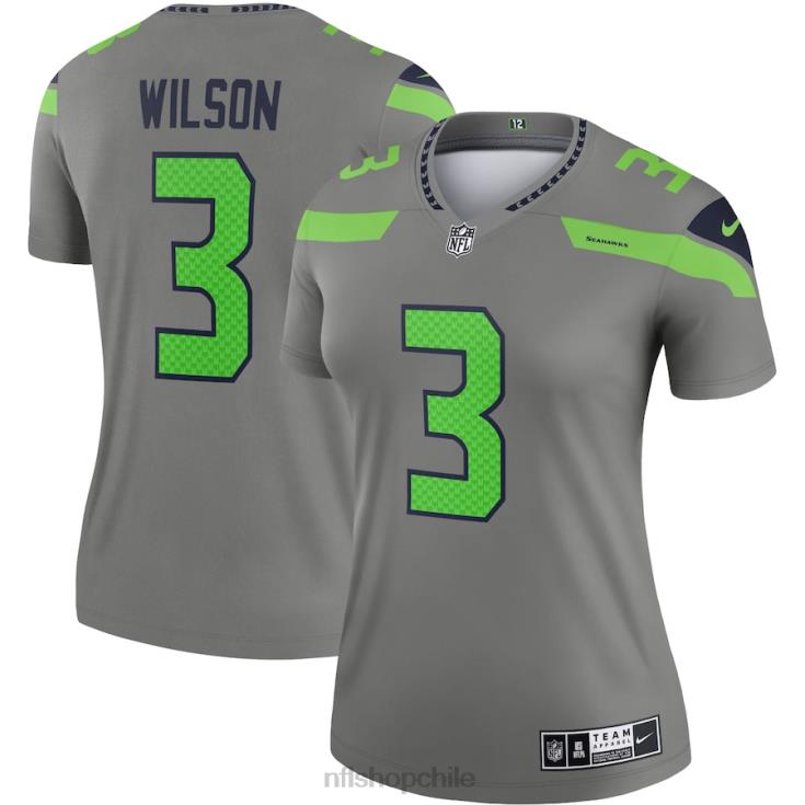ropa NFL seattle seahawks russell wilson nike camiseta gris leyenda invertida mujer 20DRH2061 - Image 1